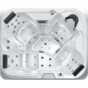 <span class=keywords><strong>Spa</strong></span> portable pour <span class=keywords><strong>4</strong></span> personnes avec chauffage, filtre et installation rapide, idéal pour la terrasse et le jardin, éclairage d'ambiance LED et certification CE/ETL. - Product Image 1