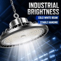Lampes LED UFO Industrielles Suspendues pour Entrepôt, Étanches IP54, en Aluminium, 100W 150W 200W 5000K