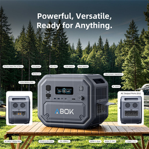 Station d'alimentation portable ABOK 2500W IP65 2160Wh, panneaux solaires pliables <span class=keywords><strong>400W</strong></span>, générateur hybride <span class=keywords><strong>solaire</strong></span> extérieur, batterie LiFePO4 mobile - Product Image 3
