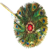 20 Stück pro Farbe Big Size Natural Peacock Feather Hand Fan 8 Zoll 1 Stück