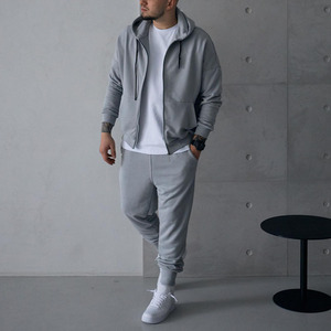 Nhà Sản Xuất Biểu Tượng Tùy Chỉnh Mens Thể Thao Mặc Trống Tracksuit Cotton Chất Lượng Cao Tracksuit Zip up Hoodie Jogger 2 Mảnh Thiết Lập - Product Image 2