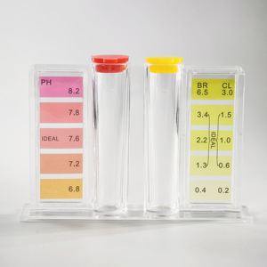 Kit de test d'eau de <span class=keywords><strong>piscine</strong></span> personnalisable Ryk pour l'<span class=keywords><strong>analyse</strong></span> du pH/CL, bandelettes acide/base, ODM/OEM pris en charge, précision de 0,1 pH, écran OLED 2 en 1 - Product Image 6