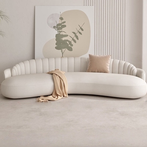 Sofá Seccional Curvo Moderno Color <span class=keywords><strong>Crema</strong></span> con Comodidad Suave para Apartamentos Pequeños, Salas de Estar, Hoteles, Gimnasios y Salones de Belleza - Product Image 6