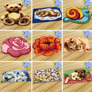 Kit de fabrication de tapis en filet vierge 20X12'' pour débutants et adultes, kit de crochet à loquet DIY - Product Image 4