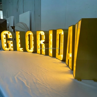 Enseigne lumineuse à lettres LED sur mesure, résistante aux intempéries, étanche pour l'extérieur, enseigne de type marquee pour la décoration de restaurants, cafés et boutiques