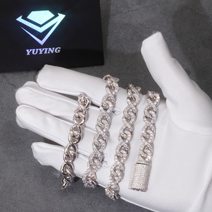 <span class=keywords><strong>Cadena</strong></span> Cubana <span class=keywords><strong>de</strong></span> Moissanita Fashion Infinity Link <span class=keywords><strong>de</strong></span> 9mm <span class=keywords><strong>de</strong></span> Ancho, <span class=keywords><strong>Cadena</strong></span> <span class=keywords><strong>de</strong></span> Plata Sólida 925, Collar Hip Hop, <span class=keywords><strong>Cadena</strong></span> Cubana <span class=keywords><strong>de</strong></span> Moissanita VVS - Product Image 3