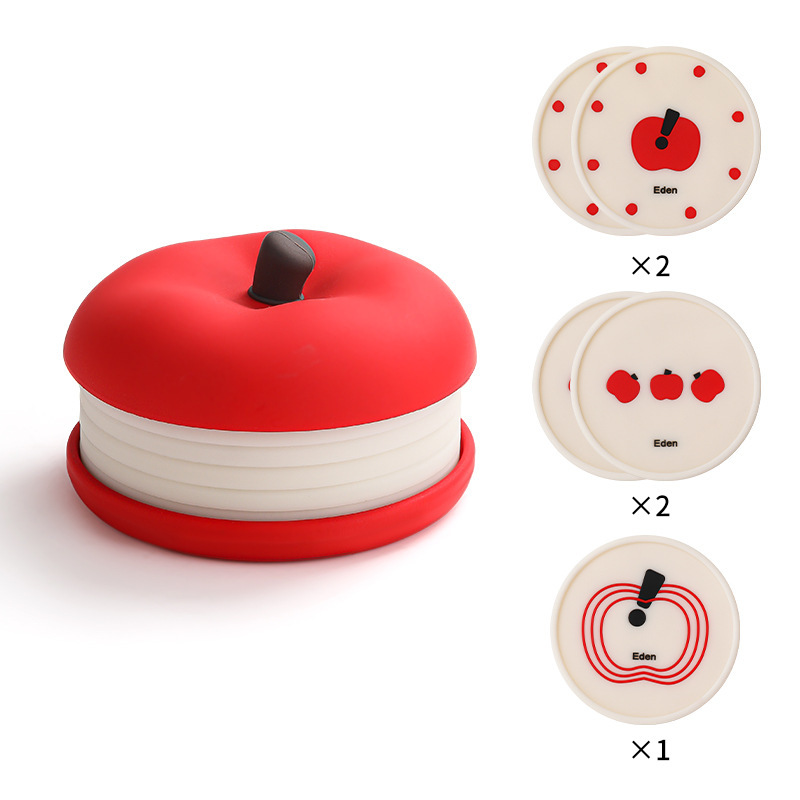 Apple-shaped heat insulation mats [set of 5]