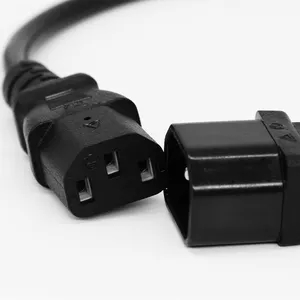 Cabo de extensão de energia C14 para C13 125V 18AWG, cabo de extensão de 6 pés e 1.8m, cabo de alimentação de computador IEC-320-C14 para IEC-320-C13 AC