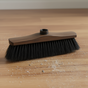 Escoba de madera Sorex con cerdas de crin de caballo de 28 cm, rosca europea, acabado oscuro para limpieza de suelos - Product Image 3