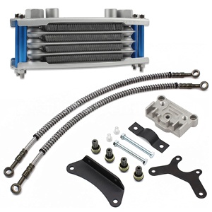 Motorcycle Accessories 4-Layer Oil <b>Cooler</b> Universal Kit M10 Screw Side Cover Oil Line Bracket Spacer Combo - Product Image 3
