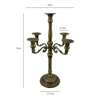 Candelabro Vintage in Bronzo a 3/5 Bracci, Portacandele in Metallo per Centrotavola Matrimoniale, Tavolo da Pranzo, Decorazione Casa