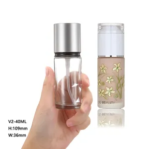 Mẫu Miễn Phí 40 ML Thủy Tinh Lỏng Trang Điểm Foundation Bao Bì Rỗng Chai Nhà Cung Cấp