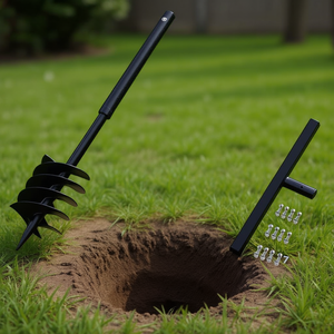 Tarière manuelle en acier pour jardinage avec tube d'extension de 7,09 pouces et une longueur de 42,7 pouces - Product Image 2