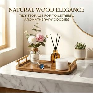 Solid wood rectangular <b>tray</b> with handles, suitable for home use, teacups, and meals. Simple wooden <b>tea</b> <b>tray</b> for hotels and - Product Image 1