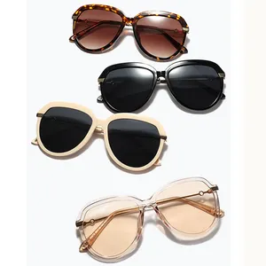 S95078 дюймов стиль леопардовые оттенки металлические большие круглые солнцезащитные очки цвета шампанского мужские черные модные 2024 солнцезащитные очки