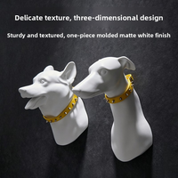 Vente en gros de sculptures murales en fibre de verre en forme de tête de chien, présentoirs professionnels pour colliers de magasins d'animaux, bustes d'animaux, accessoires de présentation, approvisionnement en gros