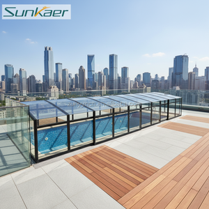Meilleures ventes - Abri <span class=keywords><strong>de</strong></span> <span class=keywords><strong>piscine</strong></span> télescopique automatique personnalisé en aluminium et polycarbonate - Garantie 10 ans - Résistance au vent 150 km/h - Product Image 3
