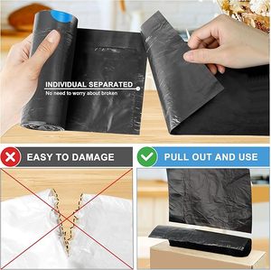 Bolsas de basura CFC de 4 galones con cordón, bolsas de basura pequeñas negras, revestimientos de cubos de basura sin perfume - Product Image 3