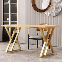 Industrielle Esszimmer-Tischbeine in Gold, Moderne X-Form, Schwarze Metall-Tischfüße 7,5'', Möbelbeine für DIY Eisen-Couchtisch-Beine