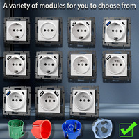 Prises murales industrielles NOVSKI série F en PVC, norme européenne, interrupteurs, design moderne, ports USB-C pour usage domestique et commercial