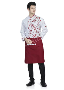 Chaqueta de Chef para Cocina, Uniforme para Personal de Limpieza de Hotel, Poliéster/Algodón, Manga Larga, Unisex, Delantal con Transferencia Térmica, ODM - Product Image 3