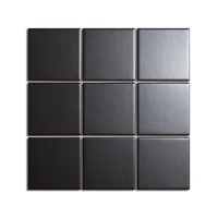 Schwarze Keramik Polierte Glasierte Wand- und Bodenfliesen Mosaik-Wandaufkleber für Schlafzimmer Badezimmer Hotel Esszimmer 300x300mm 6mm Dick