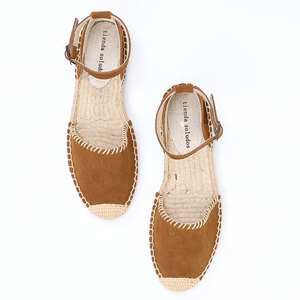 Sandalias <span class=keywords><strong>Romanas</strong></span> de Ante Vacuno Directas de Fábrica, <span class=keywords><strong>Alpargatas</strong></span> de Verano sin Cordones, Zapatos de Venta Caliente para Niñas, Precio Competitivo del Mercado - Product Image 4