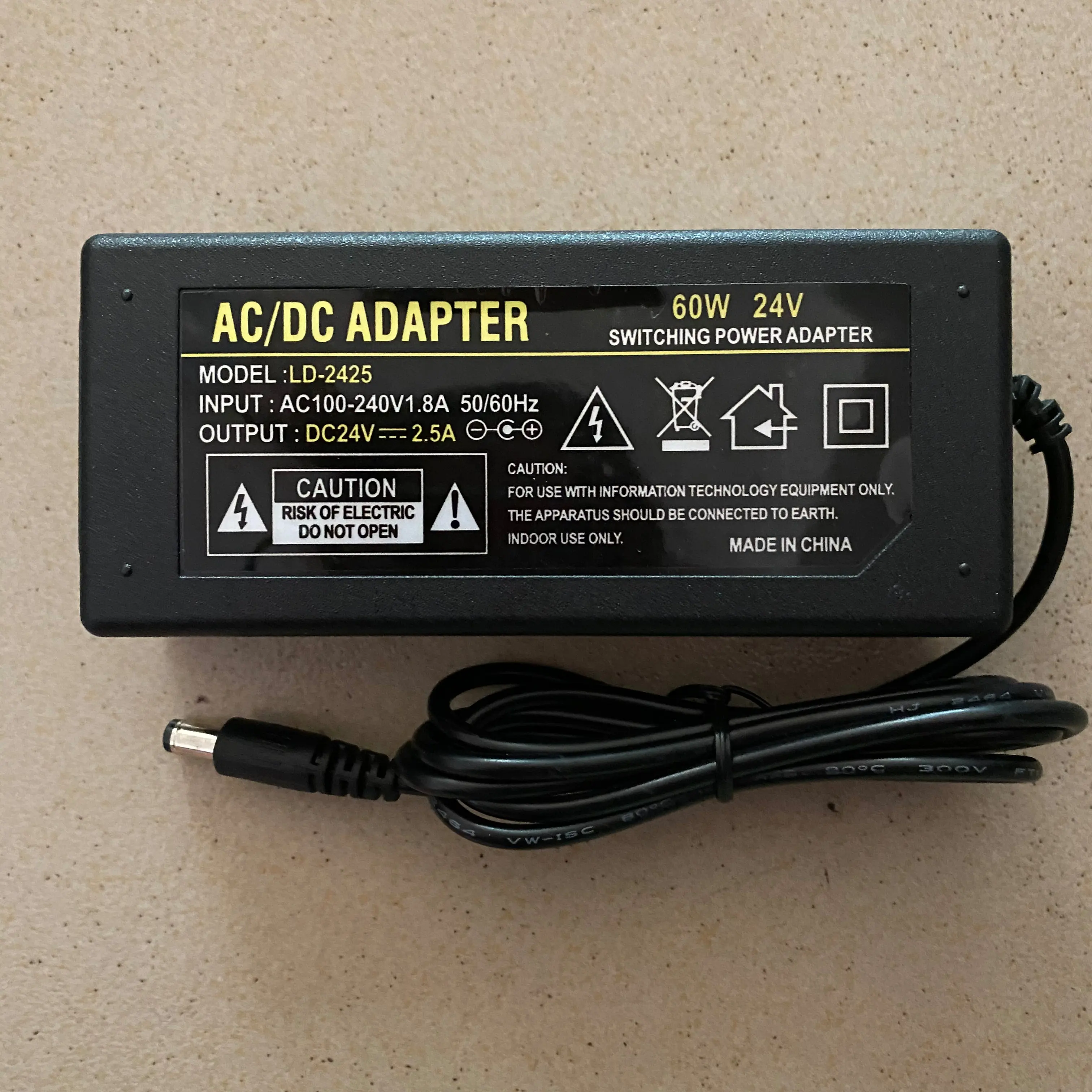 24V 2.5A 60W AC/DC Power Supply Charger 24 Volt 2.5 Amp Adaptor for Zebra Printer Power Adapter