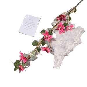 Fleur artificielle de clematis à longues tiges en soie, décoration naturelle pour la maison, salon, table à manger - Product Image 5