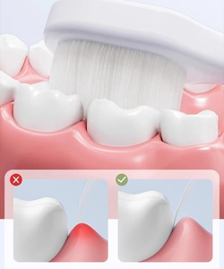 Brosse à dents d'apprentissage pour bébé, manche en silicone, brosse en PPSU, brosse à dents auto-nettoyante pour enfants, blanche, pour les soins bucco-dentaires quotidiens - Product Image 4
