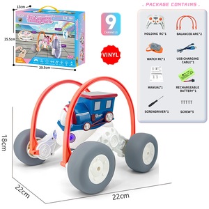 2.4G Tần Số 9-CH Ánh Sáng Đua Cao Su Phim Hoạt Hình 360 Diễn Viên Đóng Thế Xe Với Kép Điều Khiển Từ Xa, Cầm Tay <span class=keywords><strong>RC</strong></span> Và Đồng Hồ <span class=keywords><strong>RC</strong></span> Đồ Chơi Xe Tải - Product Image 3