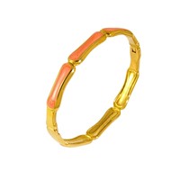 Bracelet à maillons en bambou effet goutte d'huile, nouveau modèle très demandé - Design simple et unique, bracelet géométrique 18 carats, ne se décolore pas
