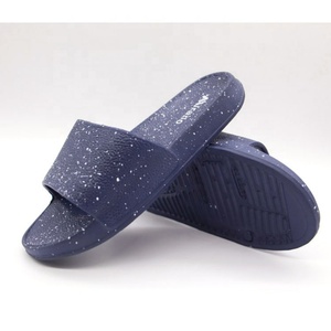 Custom Logo Slide Sandals Personalized Speckled Pattern Blue Slippers Soft Sole Non Slip Shower <b>Shoes</b> Summer <b>Beach</b> Slides - Product Image 1