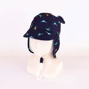 Cappello da spiaggia per bambini UPF50+ con protezione UV e risvolto per il collo, motivo dinosauro, per avventure all'aperto, cappelli estivi per bambini. - Product Image 6