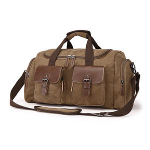 <span class=keywords><strong>50L</strong></span> Voyage <span class=keywords><strong>Sac</strong></span> Duffel Extensible Toile En Cuir Véritable Duffle <span class=keywords><strong>Sac</strong></span> Amélioré Nuit Weekender Carry on Bag - Product Image 2