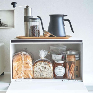 Armoire salon porte magnétique acier empilable boîtes à pain <span class=keywords><strong>machine</strong></span> à café organiser support cuisine comptoir épices étagère de rangement - Product Image 4