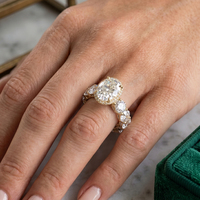Bague de luxe RINNTIN LBR23 en or massif avec diamant de laboratoire certifié IGI taille ovale, sertie sur toute la surface, bijou étincelant pour femme