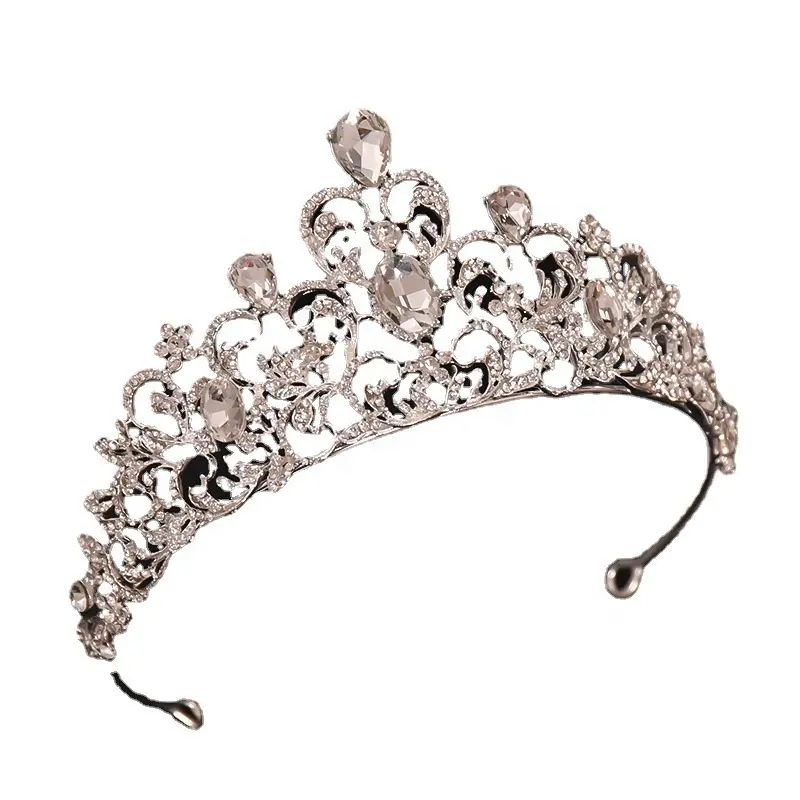 Красивая свадебная/диадема, недорогая Свадебная Хрустальная стеклянная корона королевы