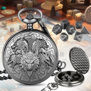 Estuche para Dados de <span class=keywords><strong>Dungeons</strong></span> <span class=keywords><strong>and</strong></span> <span class=keywords><strong>Dragons</strong></span>, Collares, Accesorios para Juegos de Rol, Juego de Dados Metálicos DND con Reloj de Bolsillo - Product Image 2