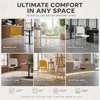 Chaises de bureau modernes en plastique blanc empilables de haute qualité avec accoudoirs réglables et appui-tête intégré, prix d'usine, pour la maison et le bureau (vente en gros)