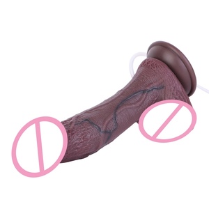 DHZS-8044 Big Glans Black <b>Dildo</b> Double-Skin Silicone <b>Dildo</b> for Anal Clit G-Spot Hand-Free Play Ejaculation Sex Toy for Women Men - Product Image 4