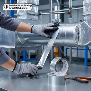 شريط ألومنيوم لتكييف الهواء لختم قنوات الهواء وحماية الأنابيب وأنظمة التهوية، شريط رقائق الألومنيوم المقاوم للماء - Product Image 3