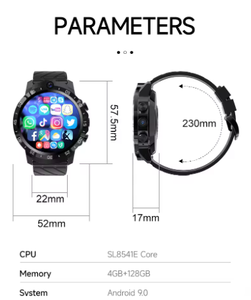 MT27 4G Pantalla táctil completa 1,6 pulgadas IPS Smartwatch 500 millones de píxeles BT Llamadas <span class=keywords><strong>4</strong></span> + 64G Tarjeta Sim Reproductor de música Android OS Silicona - Product Image 3