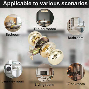 Kunci kenop pintu Interior kamar mandi kamar tidur privasi tabung masuk kuningan dipoles bagian kamar mandi Modern - Product Image 2