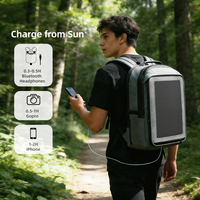 Mochila Solar para Portátil de Viaje, Mochila Delgada y Resistente para Negocios, Bolsa para Artículos Personales, Resistente al Agua, Bolsa para Computadora para la Universidad y la Escuela
