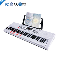Popular 61-Keys Black/White Piano Color Digital Music Keyboard Synthesizer Electronic Organ Built-In Speaker Portable Lighting