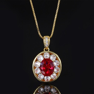 Wholesale Eco-friendly Oval Cut 8*10-5*7mm Red Cubic Zirconia Retro Gold Plated Copper <b>Earings</b> and Rings <b>Set</b> for Women - Product Image 4