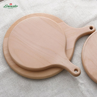 Planche à pizza ronde en bois de hêtre massif personnalisable LOMATO, 2 cm d'épaisseur, écologique et durable, idéale pour les fêtes, pour couper le pain, le steak et le gâteau