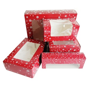 Custom christmas cake boxes with window log cake boxes wholesale xmas food grade packaging cake boxes
