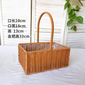 Wholesale Hand-woven Flower <b>Basket</b> Household Goods Fresh Natural Garden Rattan <b>Storage</b> Decoration - Product Image 5